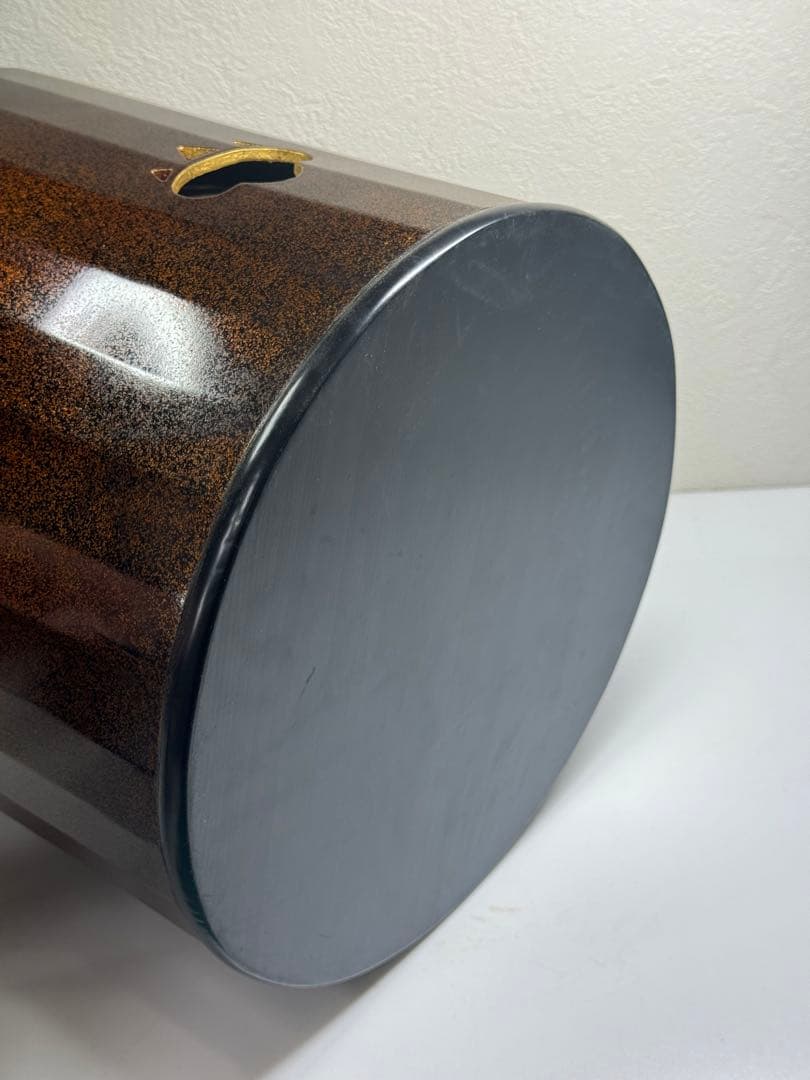 【由緒ある品】桐菊透　梨子地 木製 火鉢 銅製 落とし