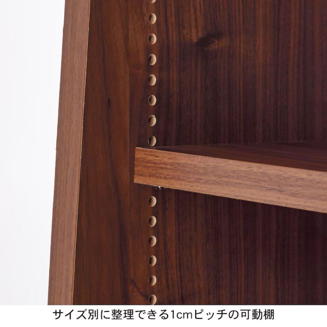 絵本棚　ベルメゾン　1cmピッチディスプレイ絵本本棚　ダークブラウン
