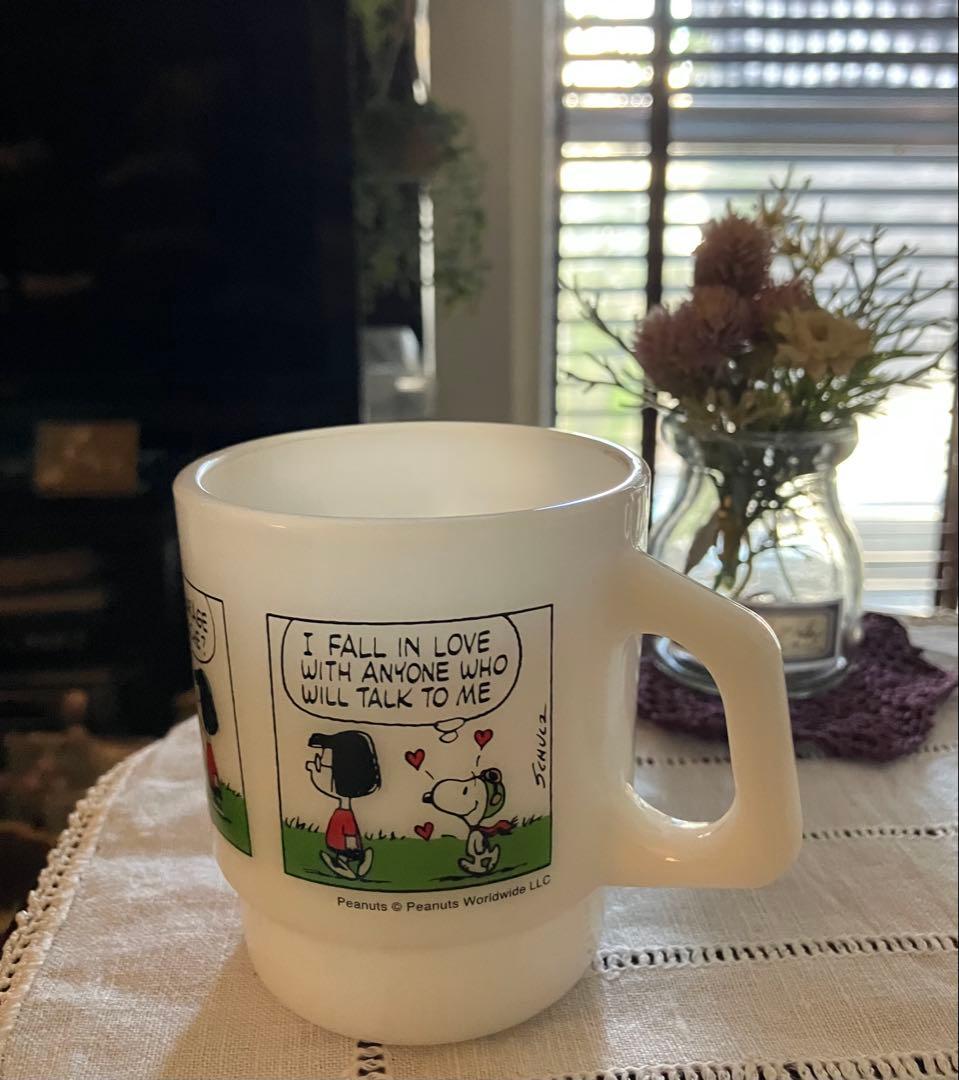 スヌーピー ミュージアム♡Fire king スタッキングマグカップ 2個セット