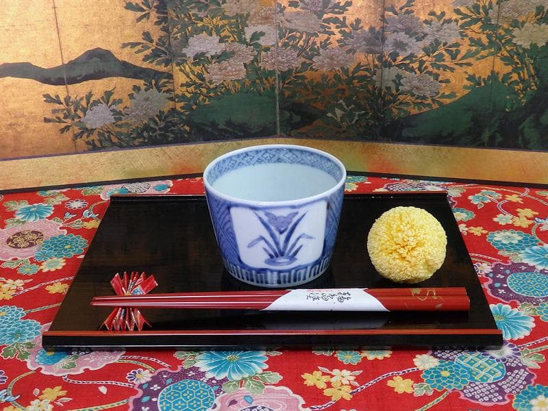 古伊万里　染付　水仙の図　蕎麦猪口　A115AS-fbtm