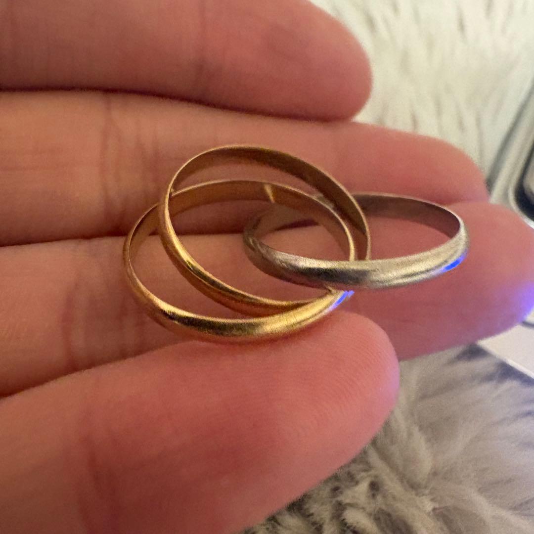 K18 K18 Pt900 3連リング 4.5g