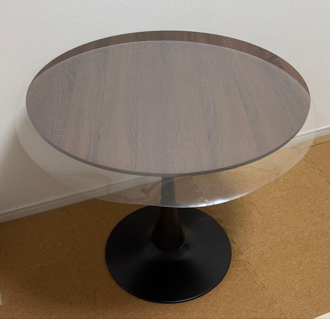 ※11/20迄【新品未使用同様美品 送料込】木目が綺麗なデザイン家具 丸テーブル