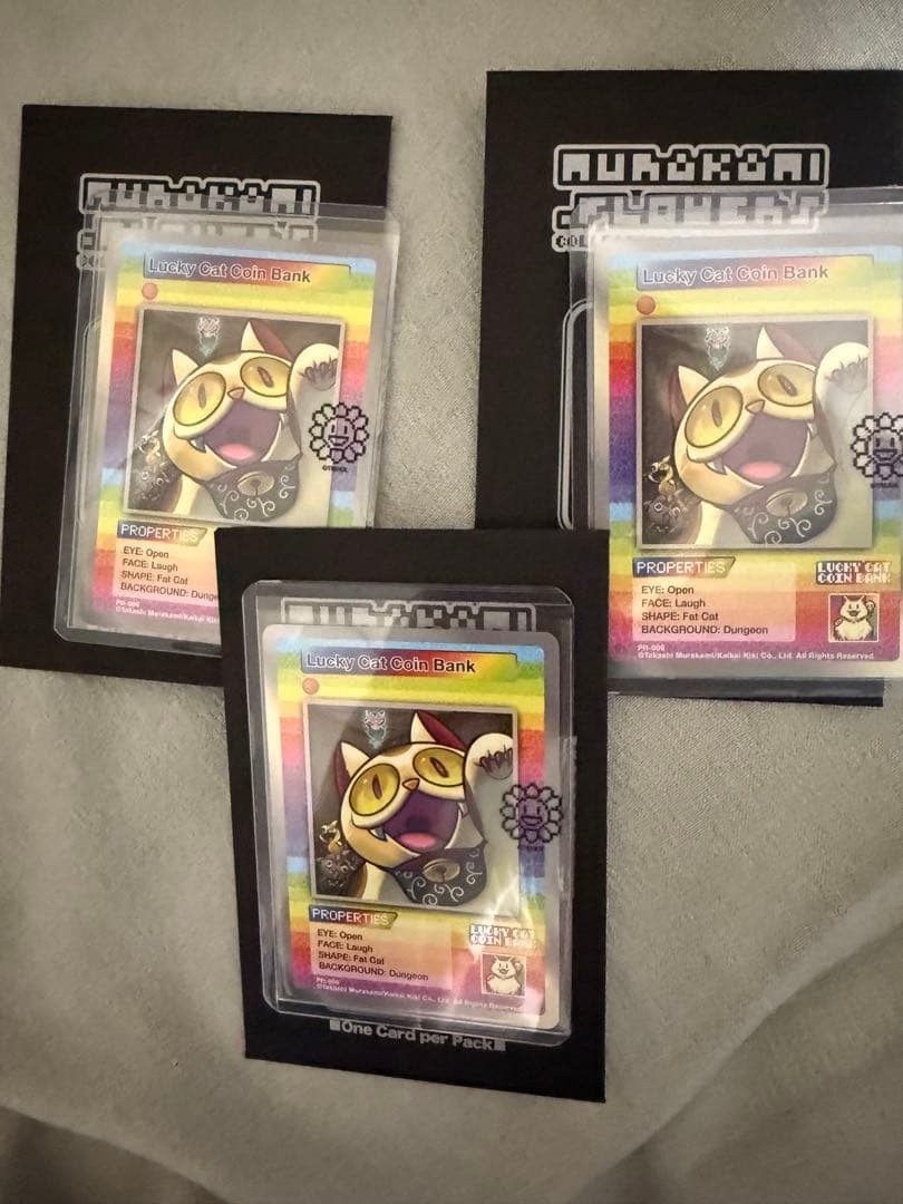 【3セット】村上隆 Lucky Cat Coin Bank プロモカード トレカ