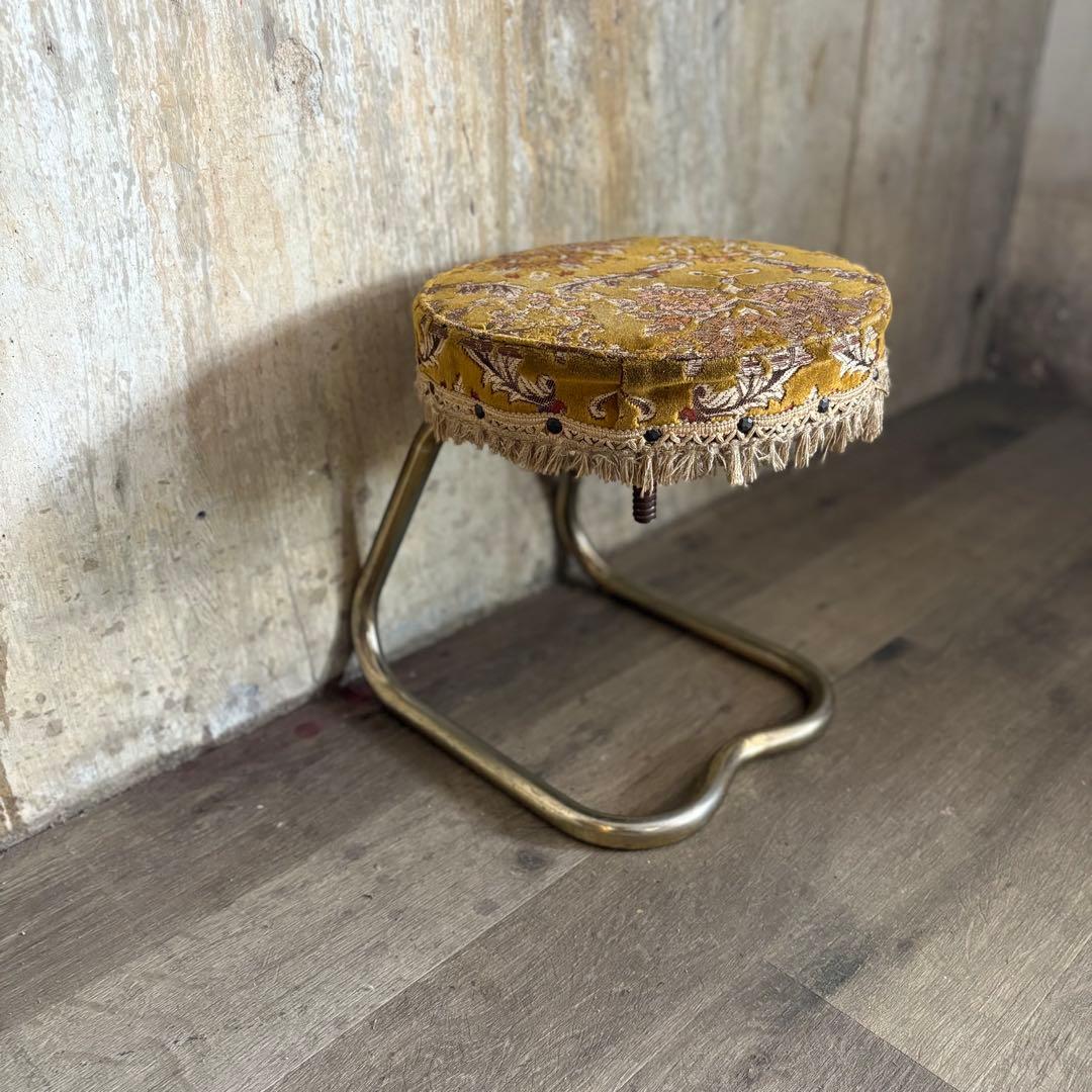 光洋　ヴィンテージ　フリンジ付　回転スツール