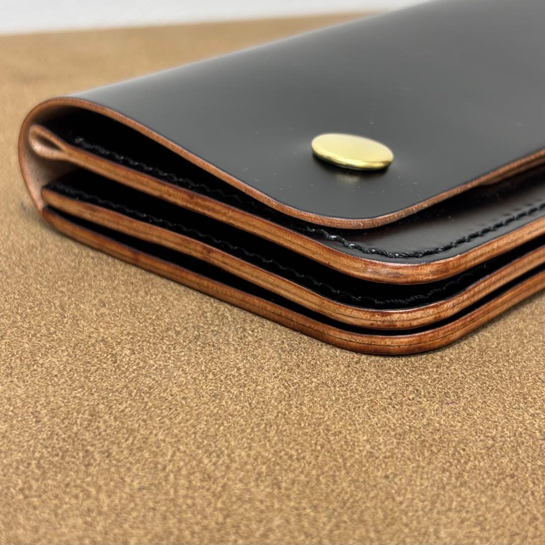 コードバン　トラッカーウォレット　黒　3層　新喜皮革