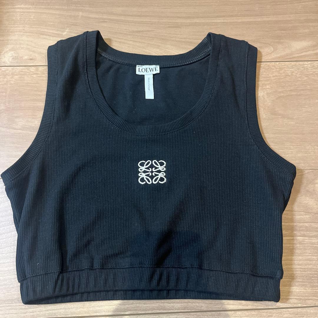 ロエベ　LOEWE タンクトップ　ハーフトップ　S ブラック