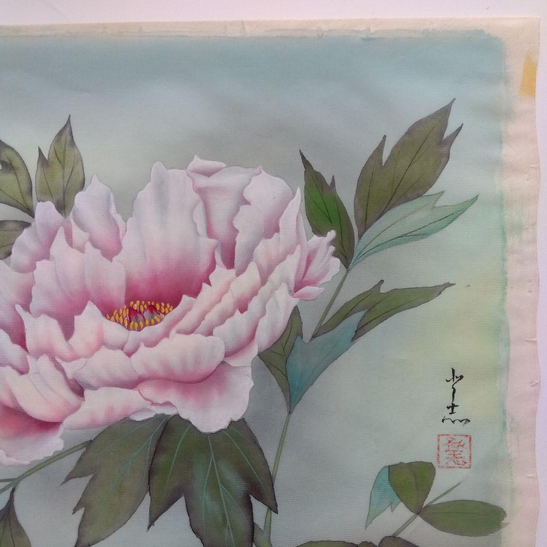 【展示済】牡丹 ぼたん ボタン 絵画 油彩画 peony