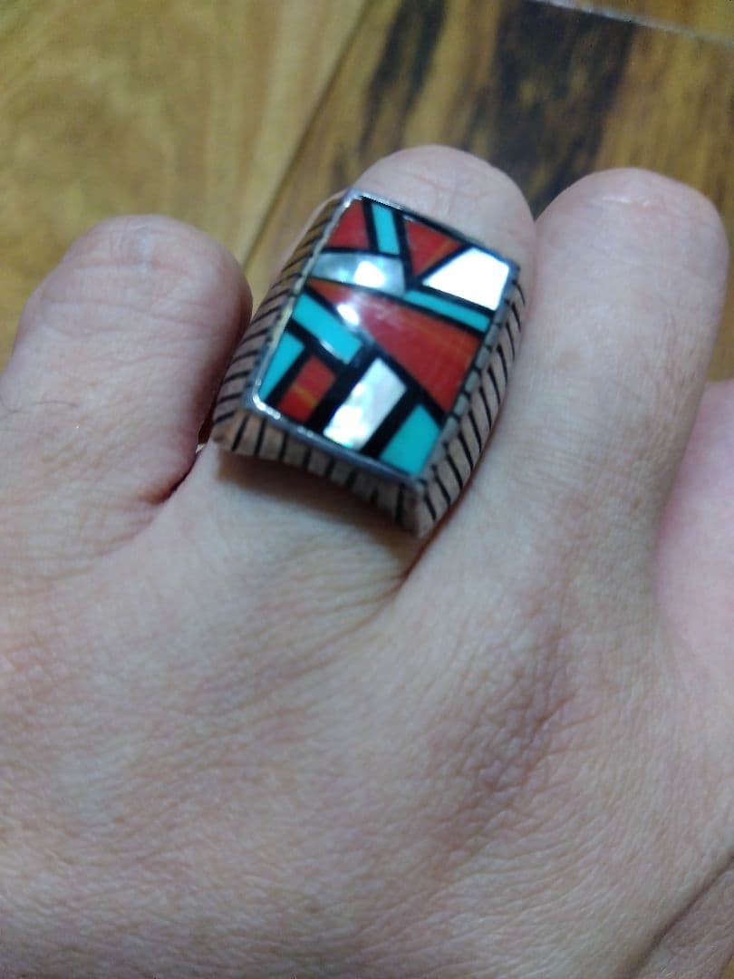 み*い様 ズニ族　ターコイズシルバー925リング