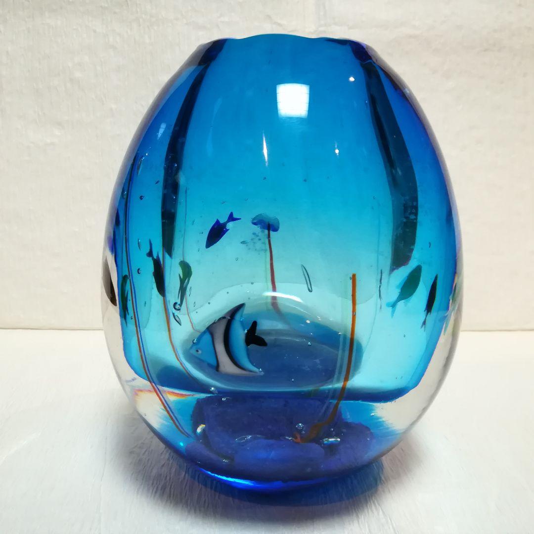 ベネチアンガラス　花瓶　ガラス工芸品　ガラスアート　水族館　魚　ベネチアングラス