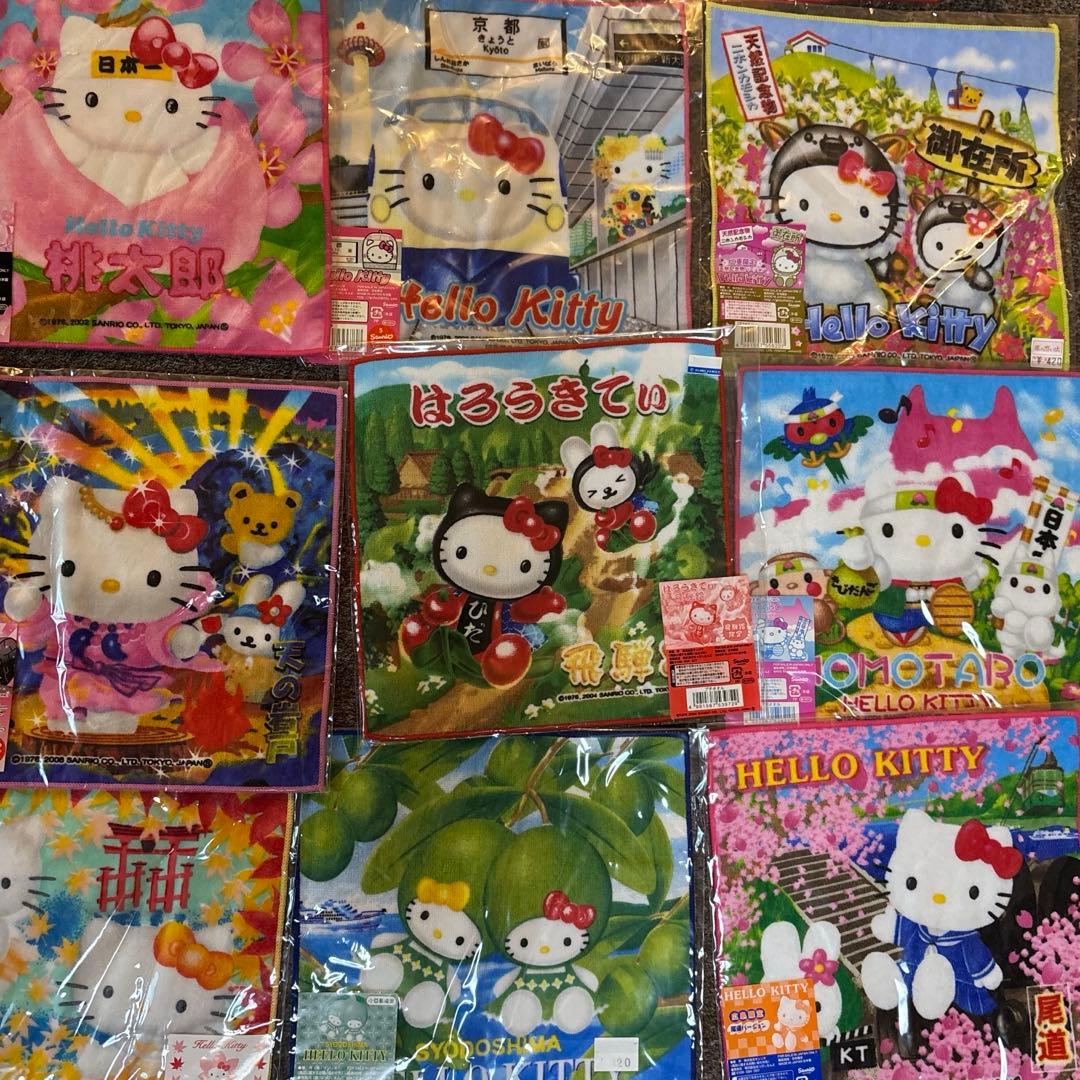 ご当地 ハローキティ プチタオル セット ハンカチ ミニタオル　25枚セット