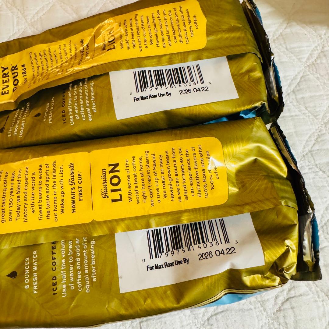 ライオンコーヒー　100% コナ 24k ゴールドロースト 198g 2個