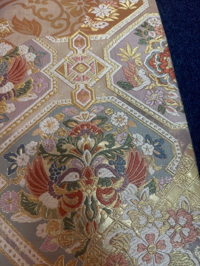 2657袋帯 古代彫金紋 西陣織 金糸　高級上質上品　約440cm 未使用