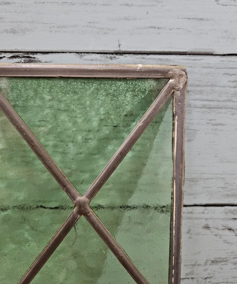 フランスアンティーク ステンドグラスの小窓 レトロ硝子 窓 扉 家具 装飾