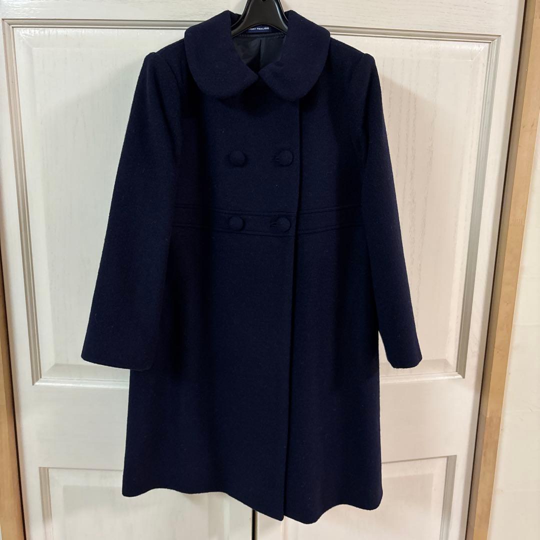 チ*プ様 ウールコート ネイビー ダブルボタン