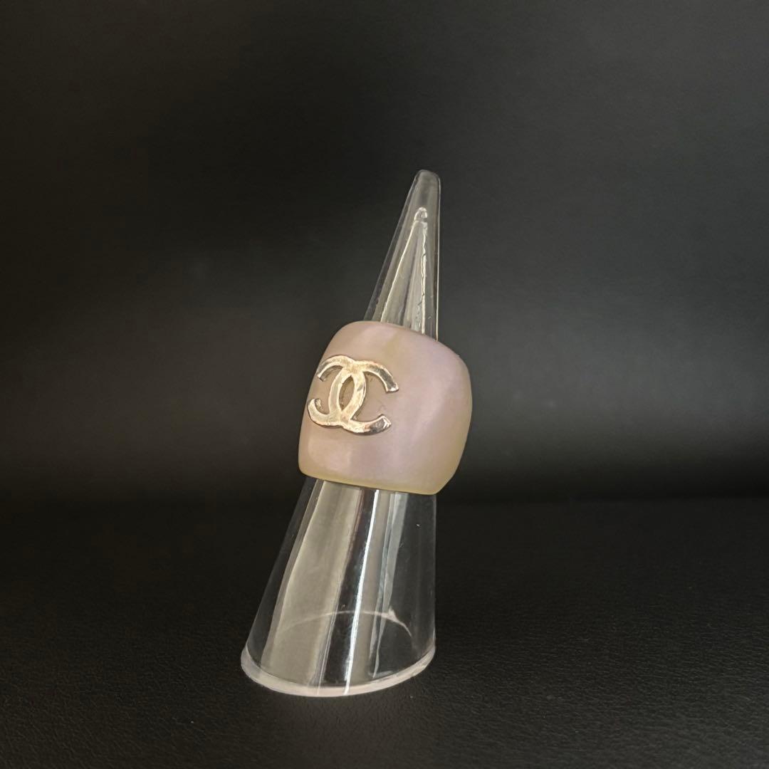 【シャネル】ココマーク リング 指輪 プラスチック オーロラ ヴィンテージ