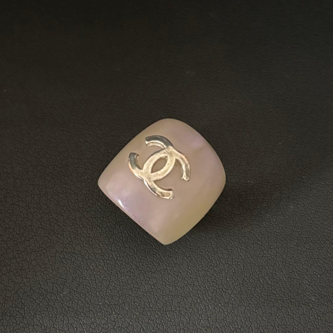 【シャネル】ココマーク リング 指輪 プラスチック オーロラ ヴィンテージ