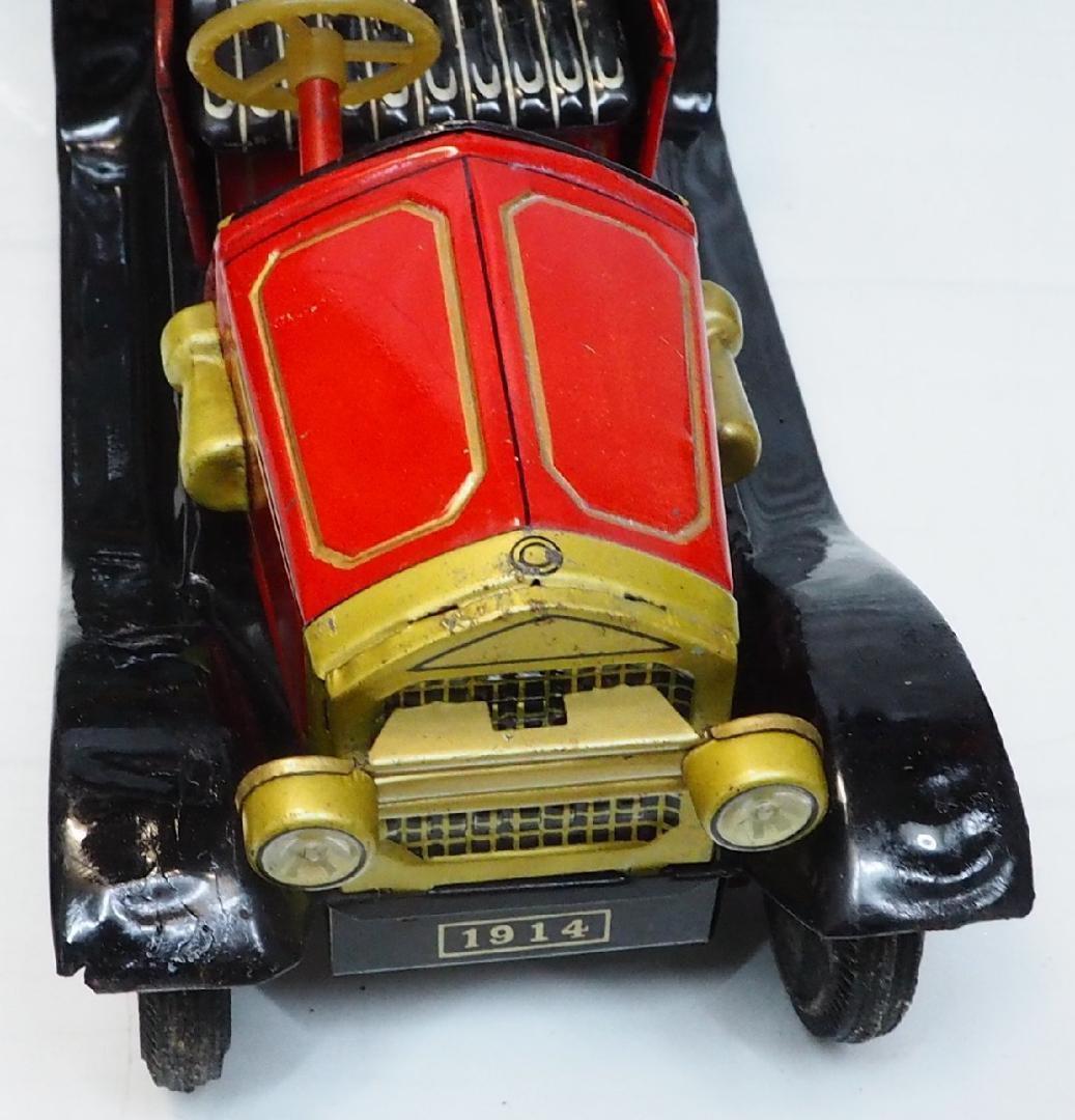 ブリキ【スタンレー スチーマー  オールドタイマー赤】tin toy car箱付