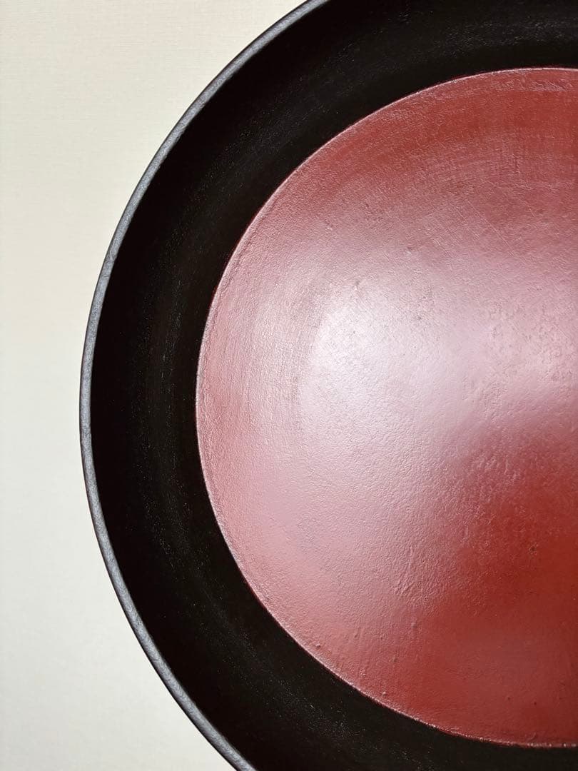 赤木明登氏作 漆器　日の丸勝手盆　直径38センチ　大型