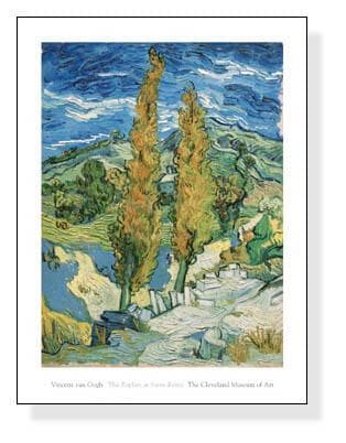 額装品/丘を抜ける道の2本のポプラ/ゴッホ/ポスター/アート/インテリア