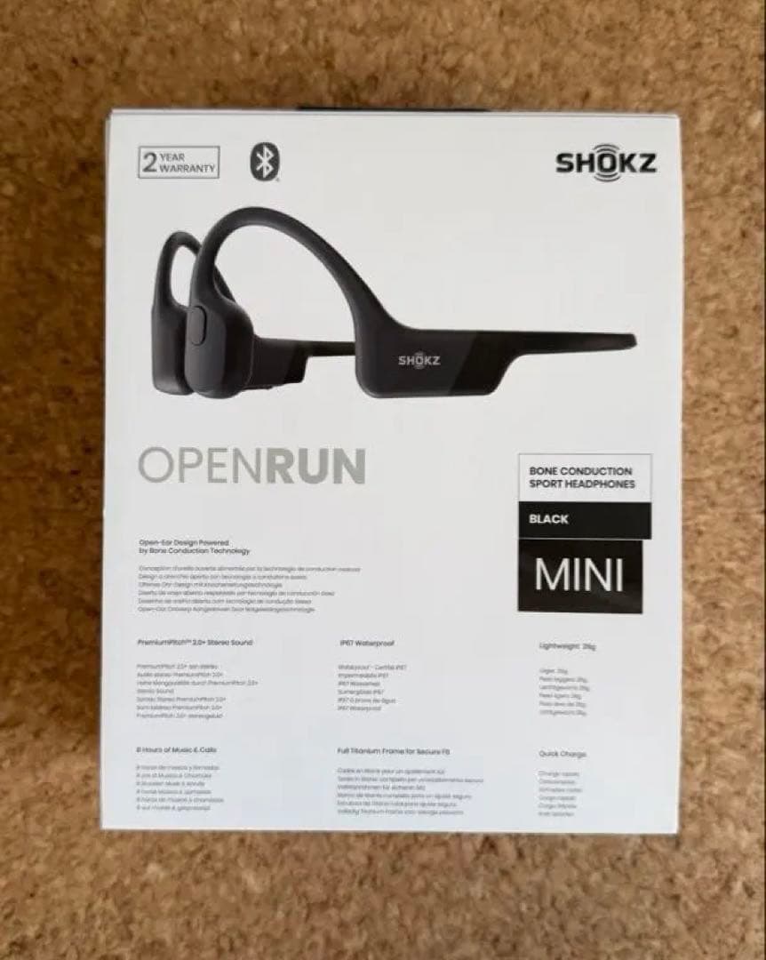 【美品】SHOKZ 骨伝導イヤホン OPENRUN MINI Black 黒
