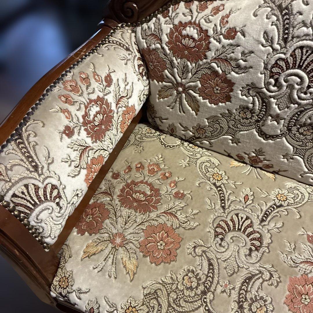 クラシック花柄ソファ　アンティーク