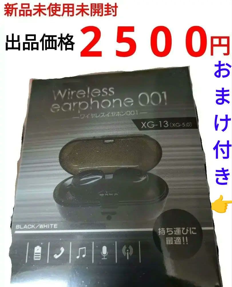 Wireless earphone 001 XG-13 ブラック/ホワイト