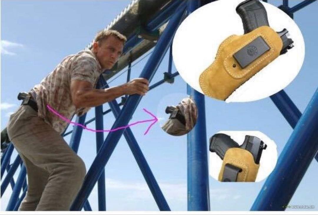 イタリア製 革 ホルスター 007 ワルサー P99用　ジェームズボンド