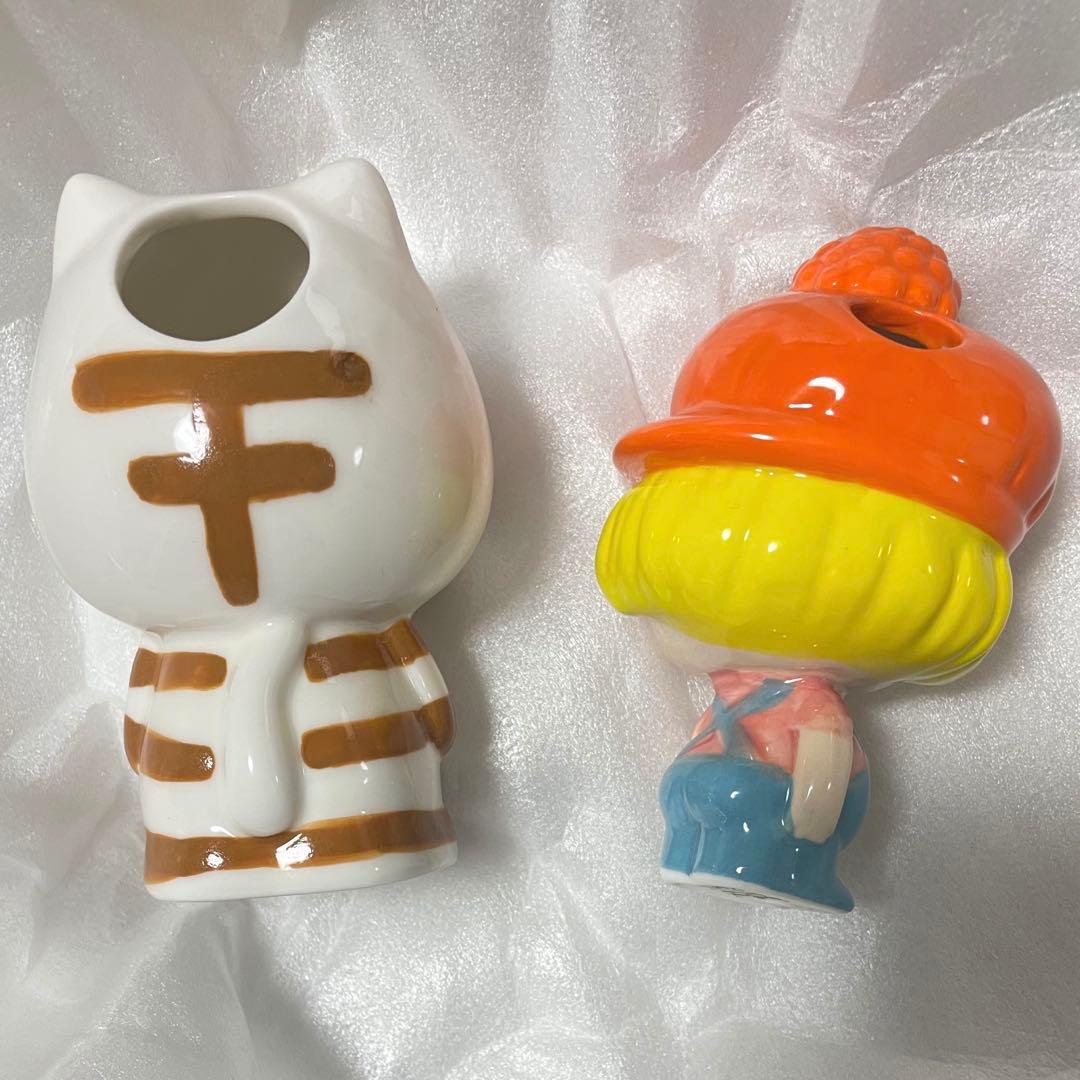 水森亜土　スタジオクリップ　一輪挿し　陶器　花瓶