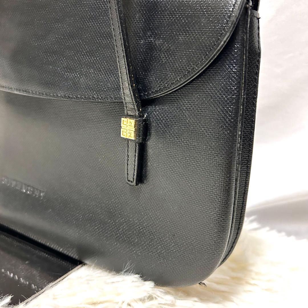 美品　GIVENCHY レザー　ハンドバッグ　4Gロゴ　肩がけ　フォーマル　黒