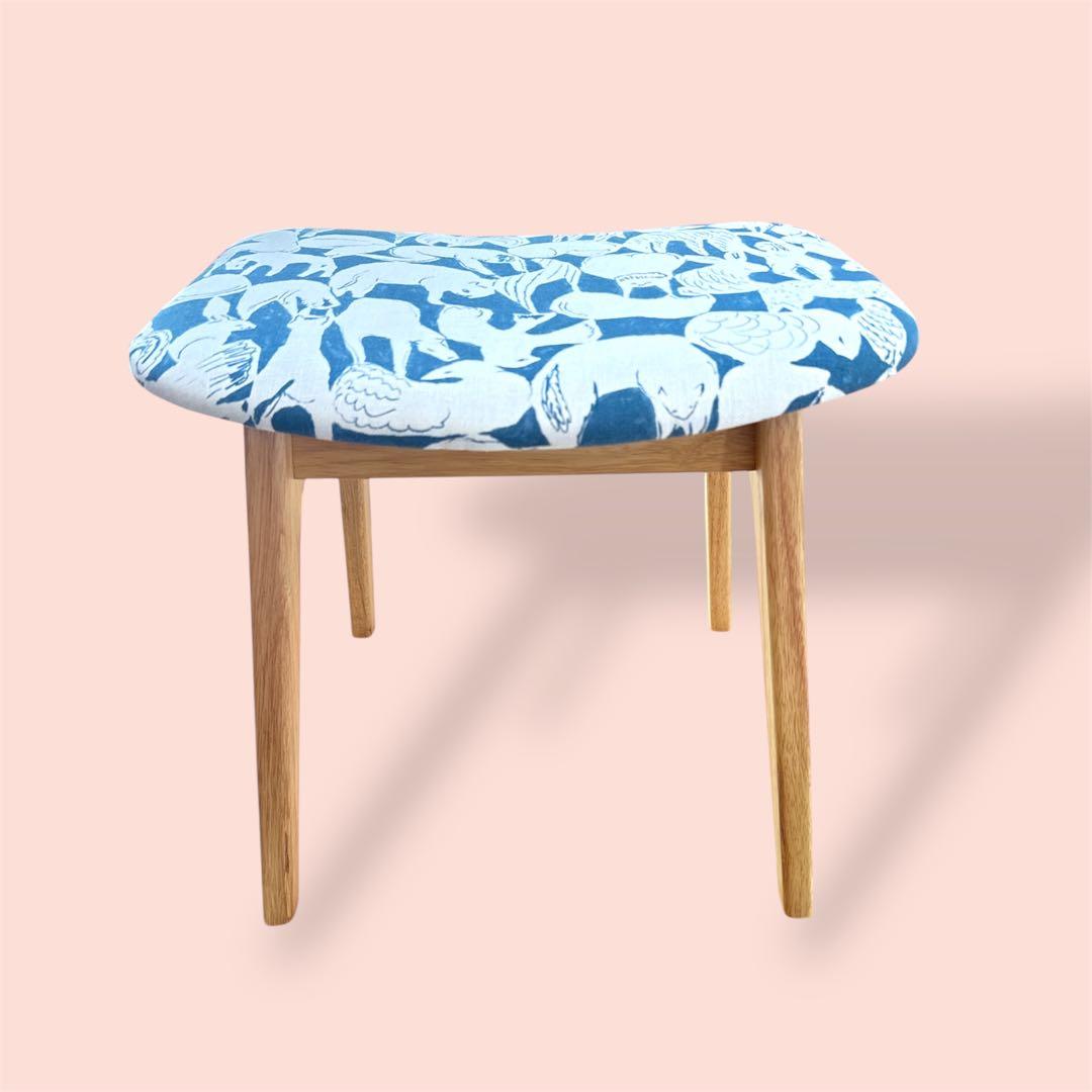 ミナペルホネン生地使用スツール　チェア　オットマン　インテリア雑貨　家具　未使用