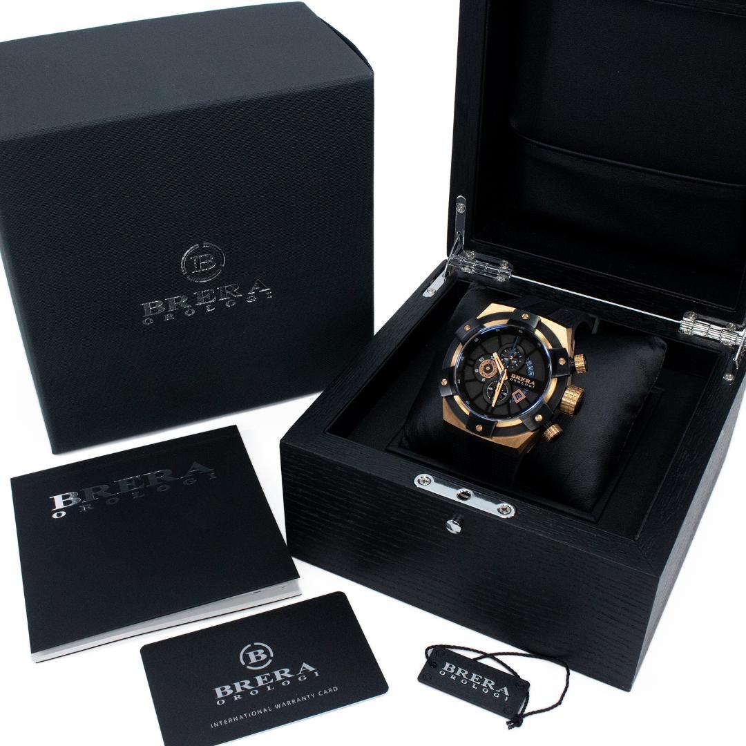 ブレラオロロジ 腕時計 メンズ スーパースポルティーボ 黒 クロノグラフ ロゴ