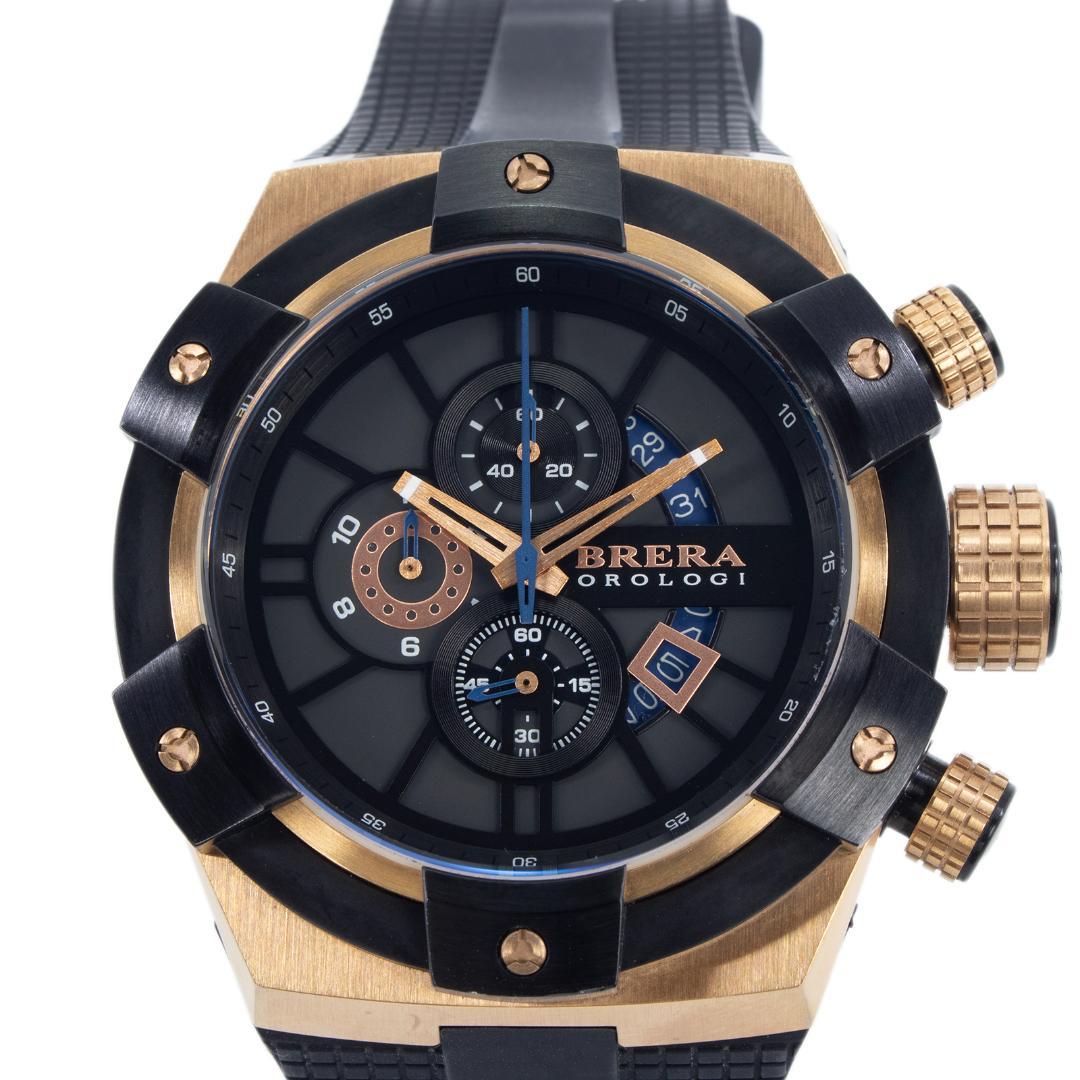 ブレラオロロジ 腕時計 メンズ スーパースポルティーボ 黒 クロノグラフ ロゴ