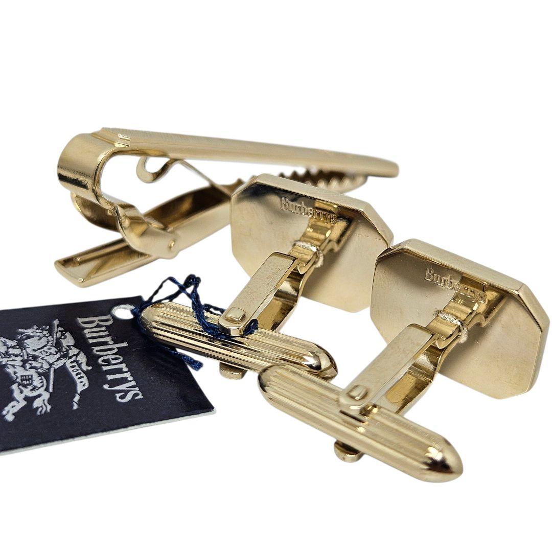 【未使用】Burberrys ネクタイピン カフス ゴールド 騎士 チェック