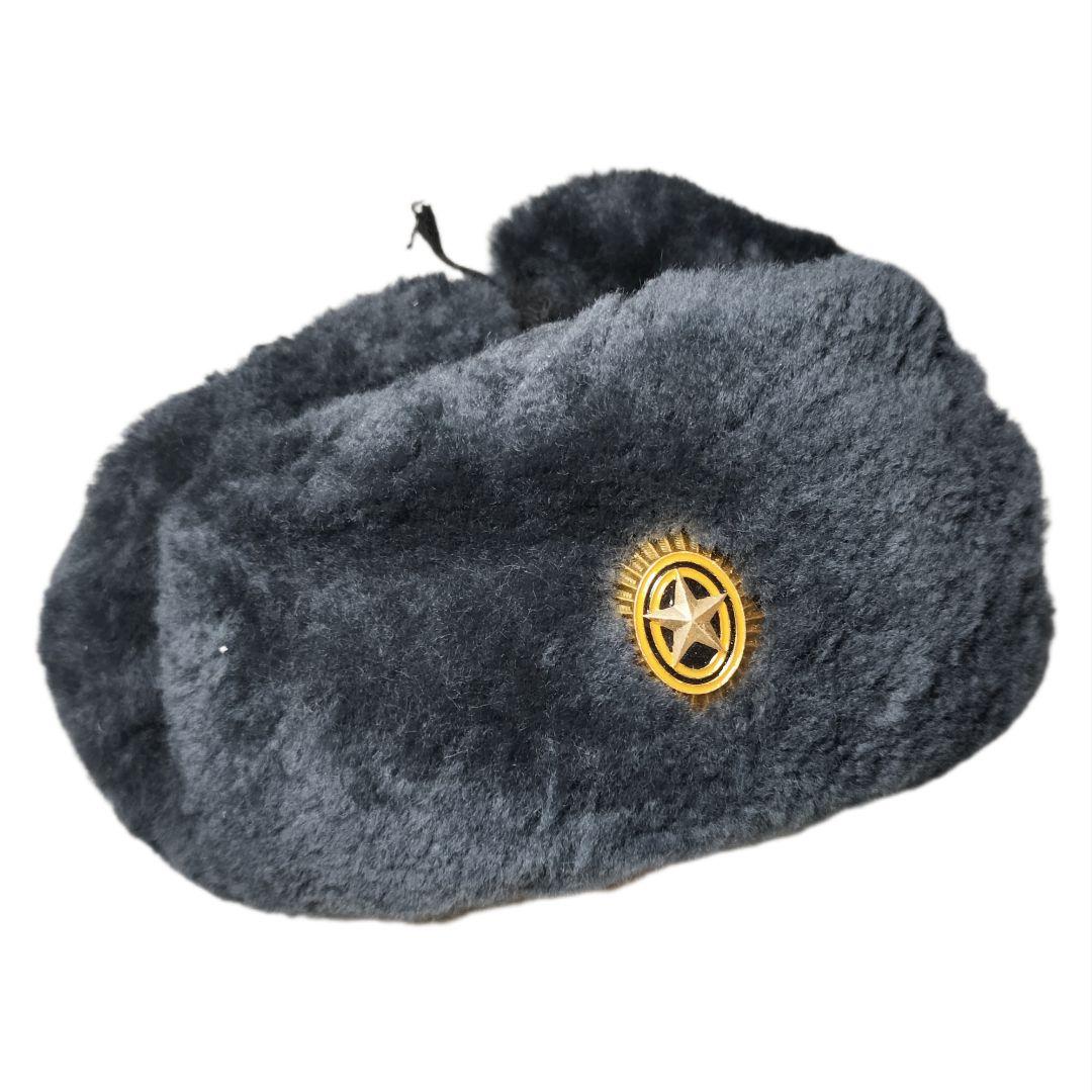 ロシア軍 実物 24年製 防寒帽 ウシャンカ 帽章付き 58cm