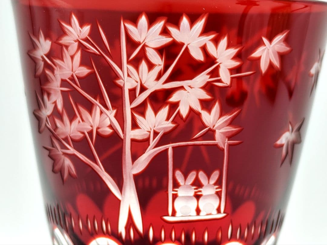 美品☆江戸切子 大久保忠幸 脚付グラス（切子 江戸切子 薩摩切子）