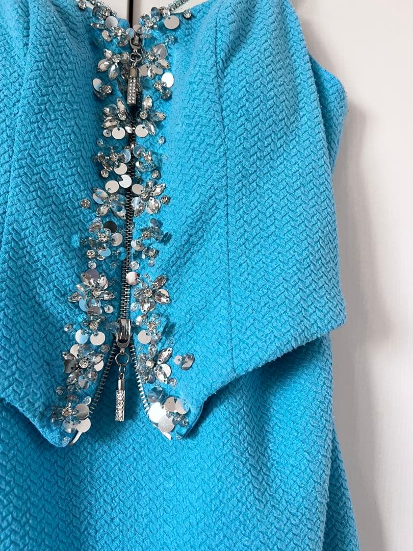 【ANGEL R/エンジェルアール】スパンコール/ フロントファスナー ドレス