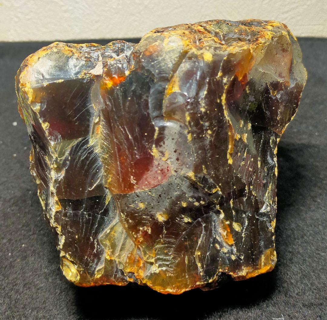 【別格 コレクター向：428g】超特大 ブルーアンバー インドネシア 琥珀 原石