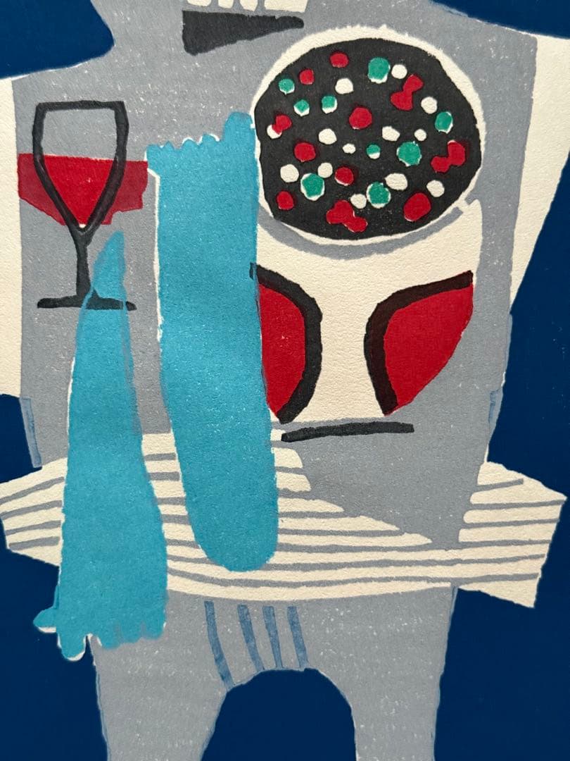 畦地梅太郎「花の季節」木版画（1966年作、直筆サインあり）