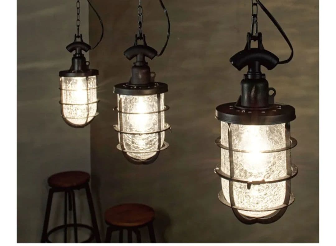 2個セット　グラスバウ　マリンランプ 照明　 ガラス 　白熱電球付き　ブラック