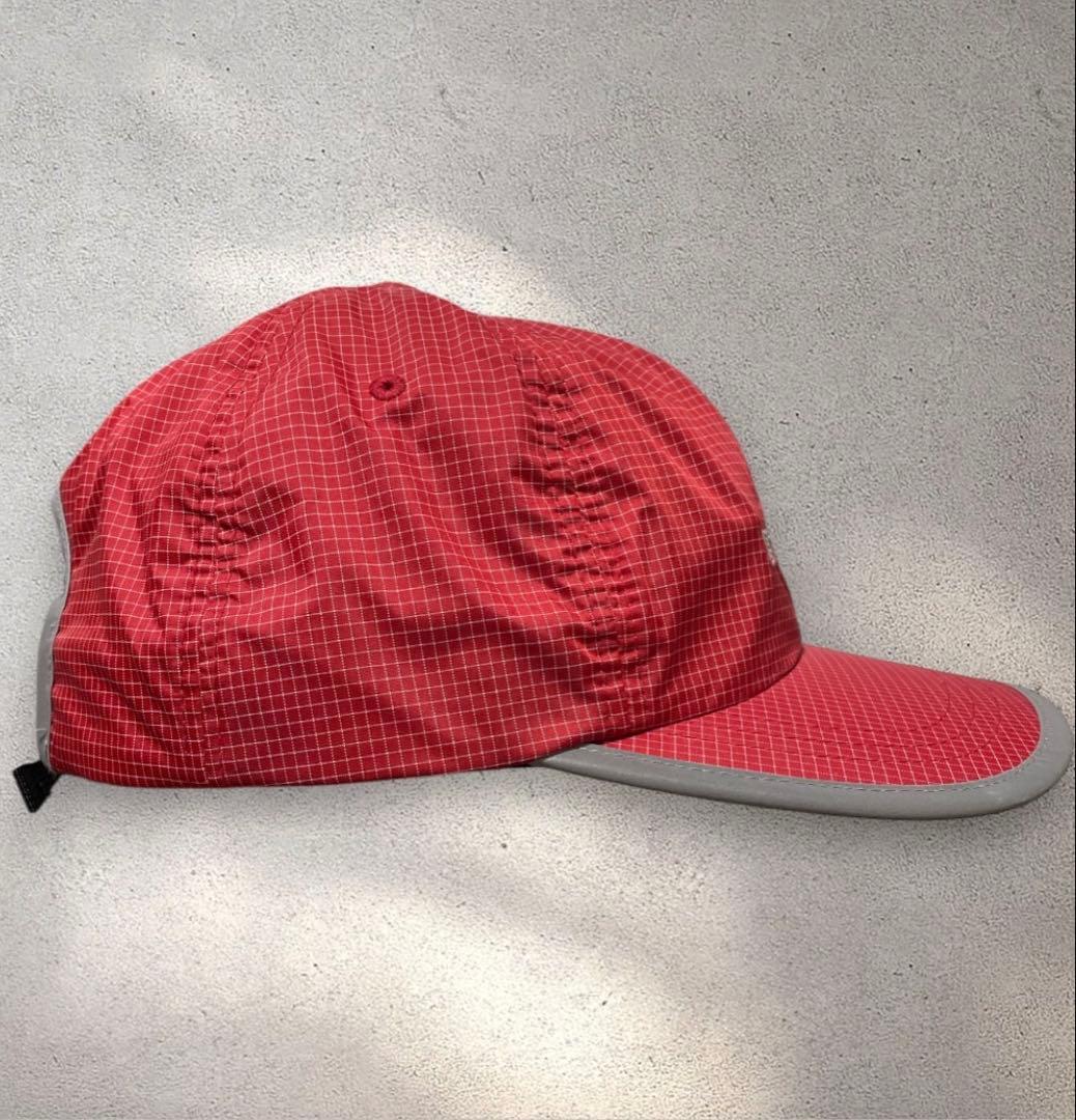 Stussy sport nylon capナイロンキャップ　赤　チェック柄