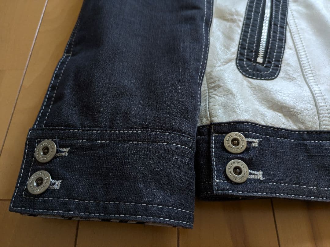 【美品】バーバリーブラックレーベル　ホワイト羊革レザージャケット M