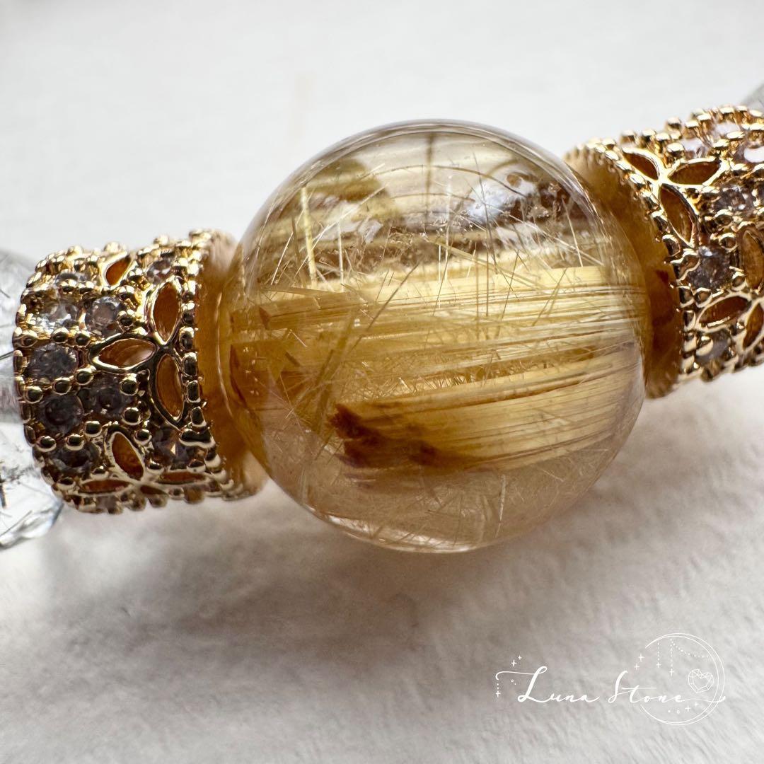 【ブラックルチル タイチンルチル】力強く守り抜く輝き 天然石 ブレスレット