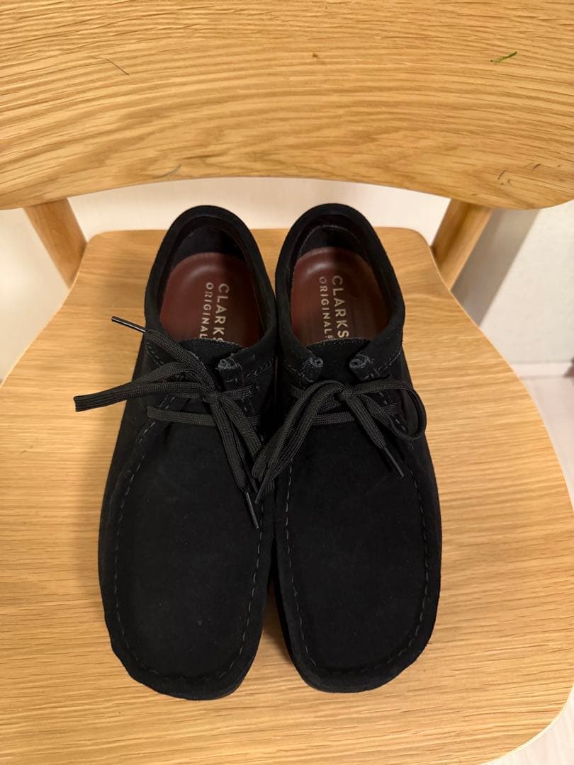 11月まで出品　【美品】クラークス　ワラビー　ブラックスエード　ブーツ