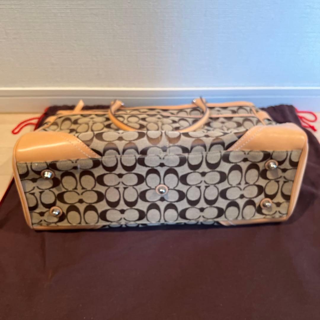 美品 Coach バッグ 中型 ベージュとブラウン