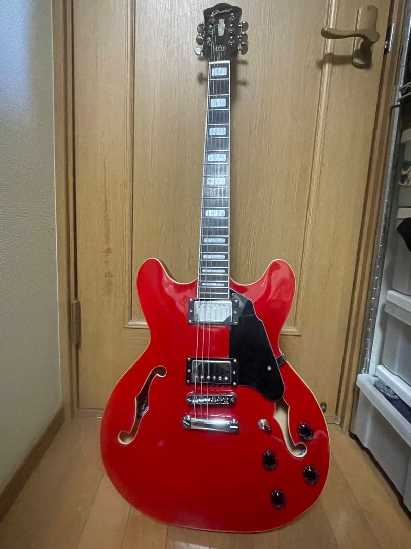 Grote セミアコースティックギター レッド