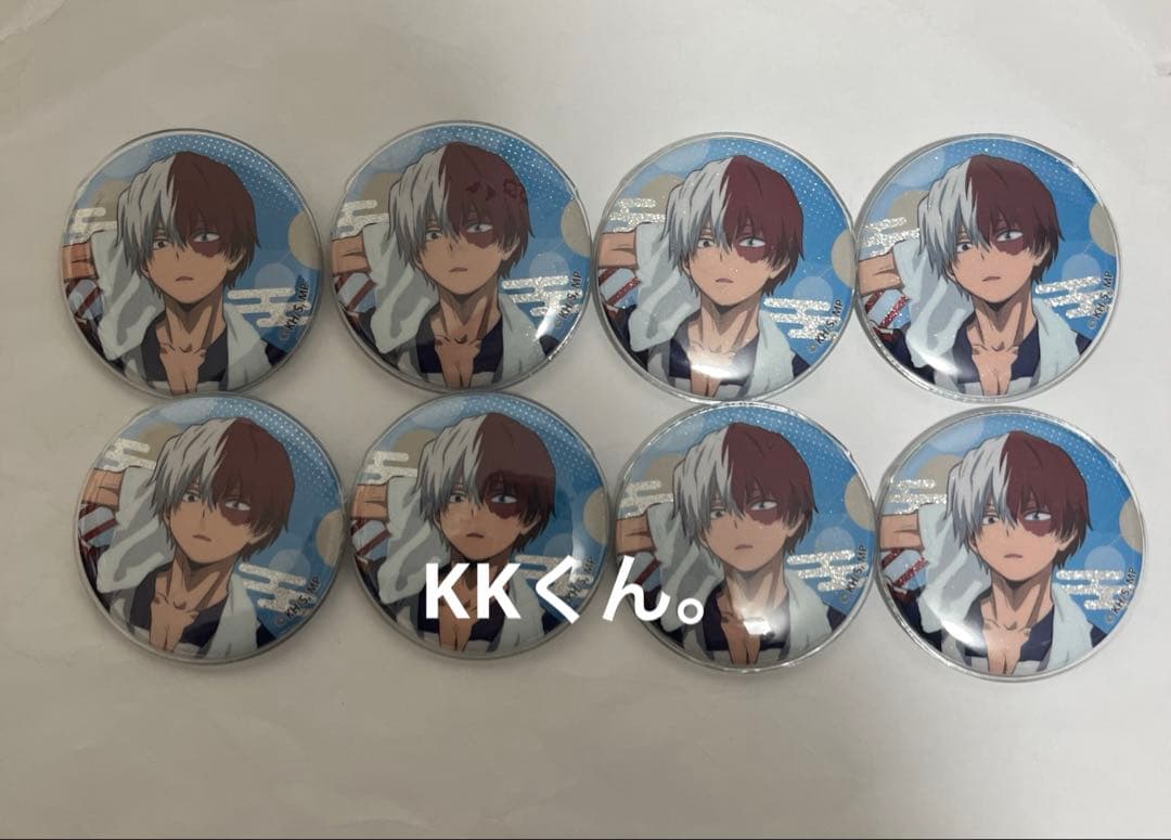 僕のヒーローアカデミア 極楽湯 コラボ グリッター缶バッジ 轟焦凍 8個セット