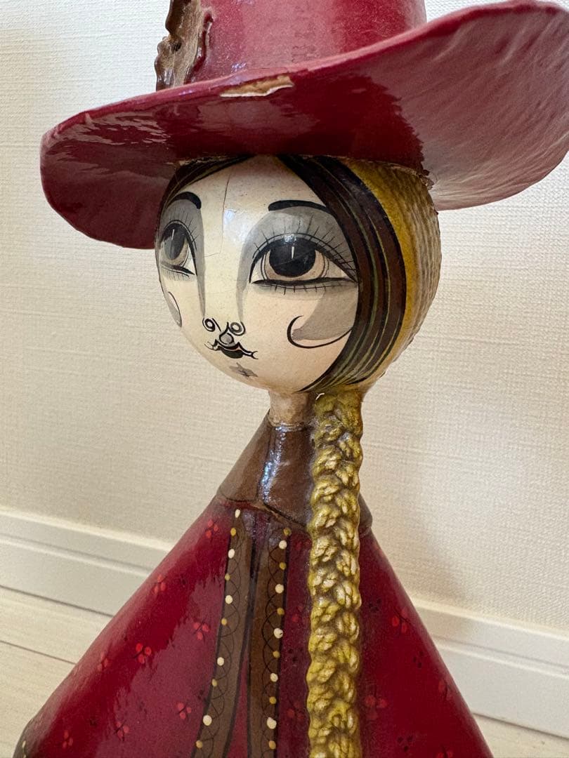 【セルメル】メキシコ民芸ドール姉妹アンティークベーパーマシェ張子1970年代