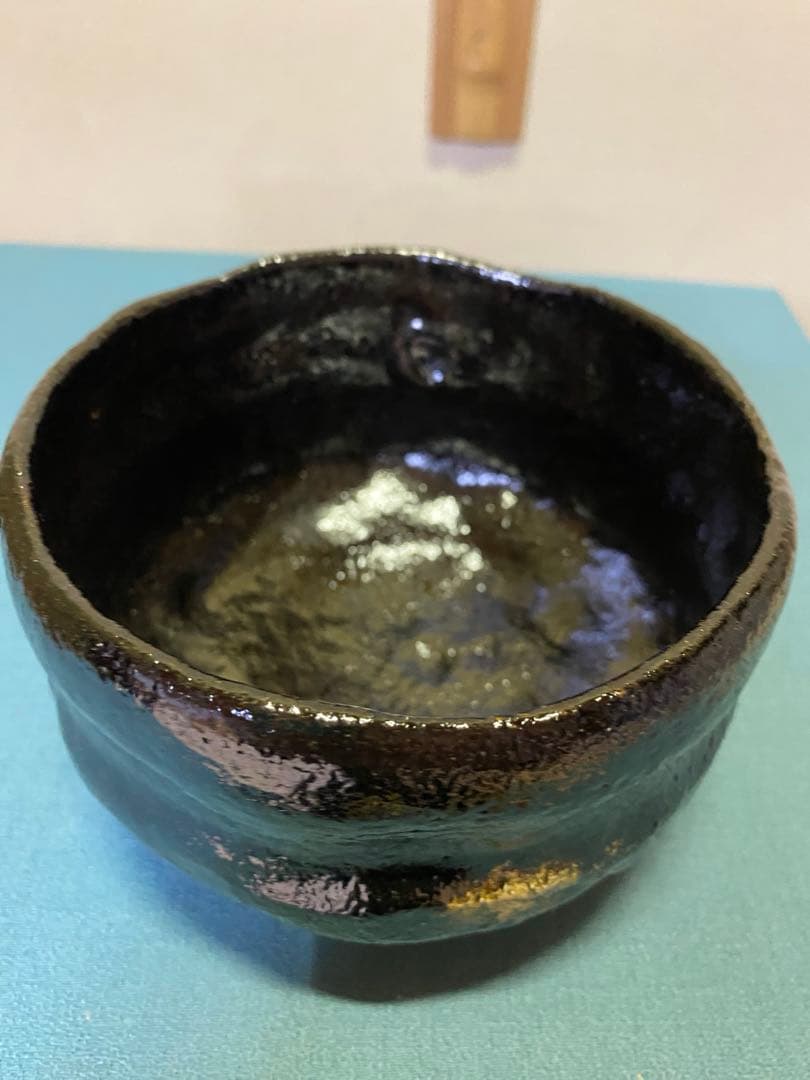茶道具/黒茶碗　小川長楽 『黒 松声』 鵬雲斎書付