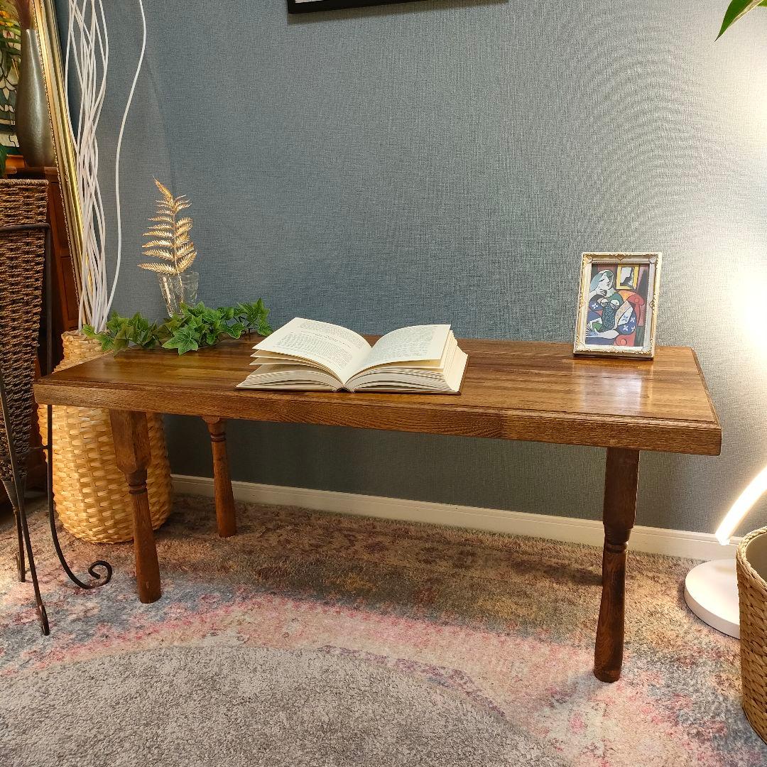 【cornell】天然木ヴィンテージ ローテーブル クラシカル脚