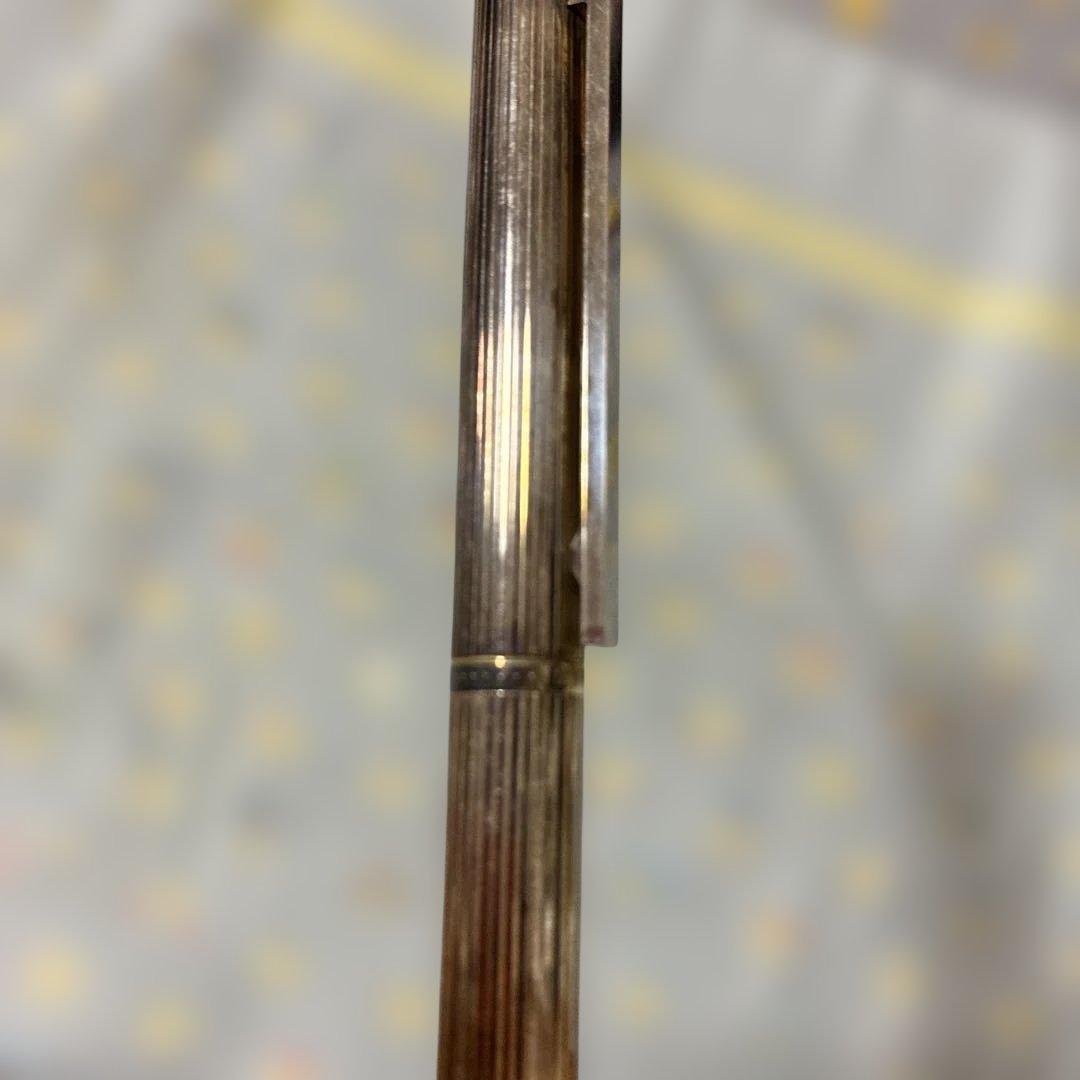 ダンヒル　シルバー dunhill ストライプ模様 万年筆